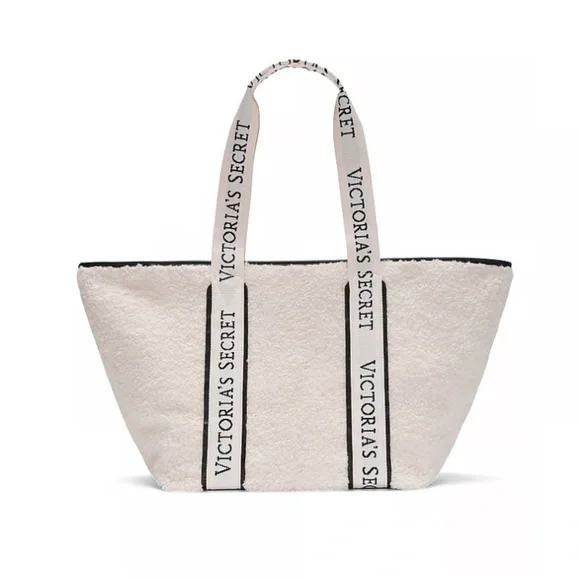 NWT Victoria's Secret Plush Logo-Strap Tote - Picture 2 of 6